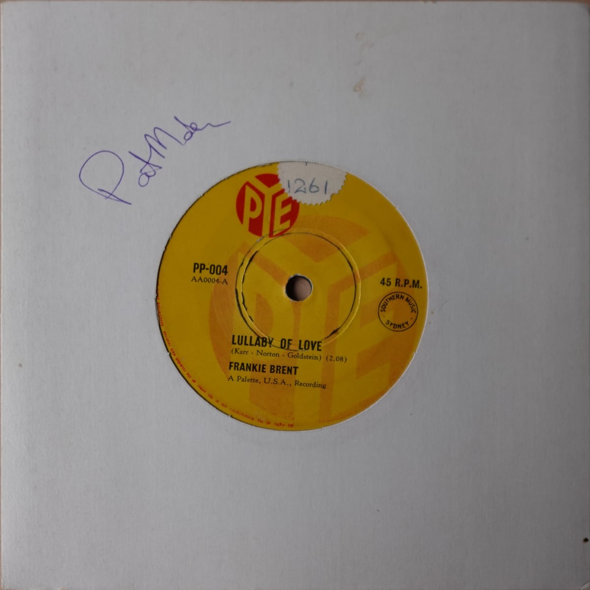 Frankie Brent – Lullaby Of Love vinyl cover