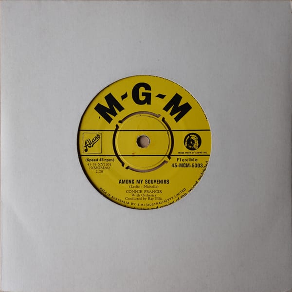 Connie Francis – Among My Souvenirs / God Bless America vinyl cover