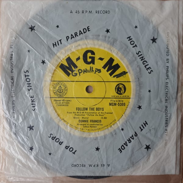 Connie Francis – Follow The Boys / Waiting For Billy vinyl cover
