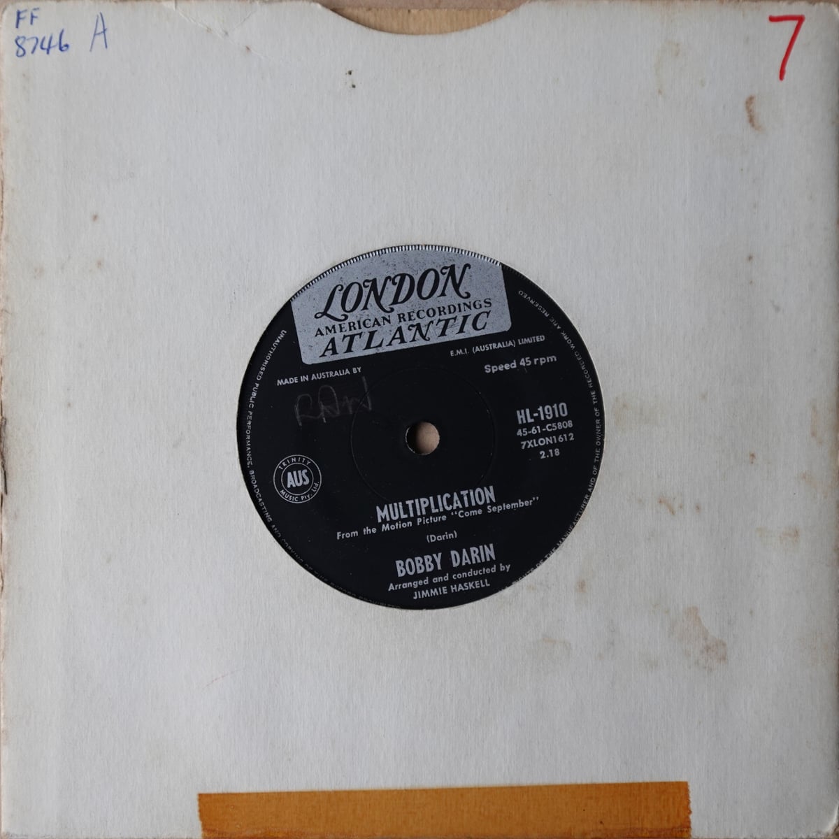 Bobby Darin – Multiplication vinyl cover
