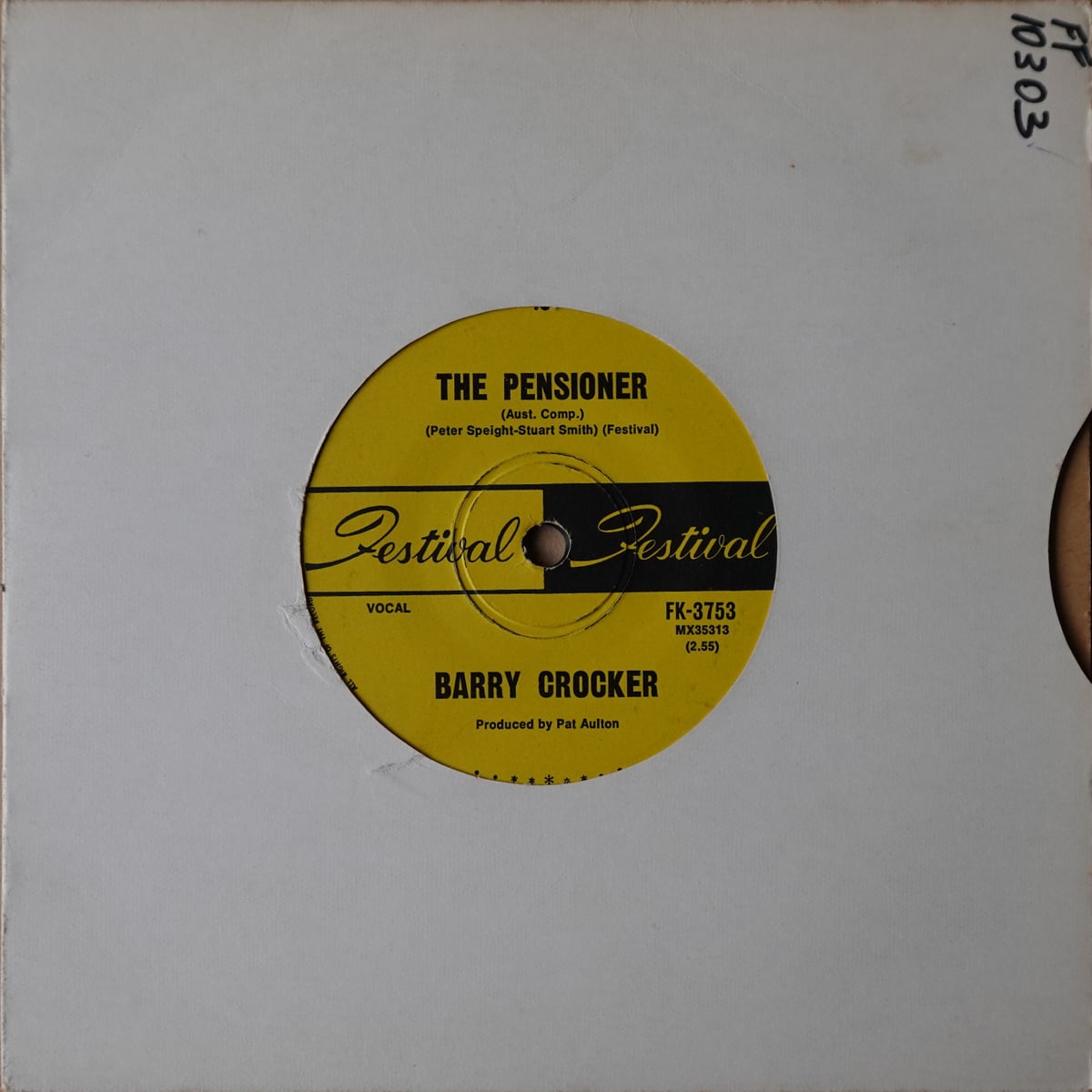 Barry Crocker – The Pensioner / The Pirates Of Stone County Road vinyl cover