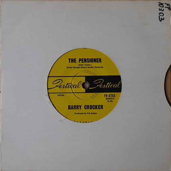 Barry Crocker – The Pensioner / The Pirates Of Stone County Road vinyl cover