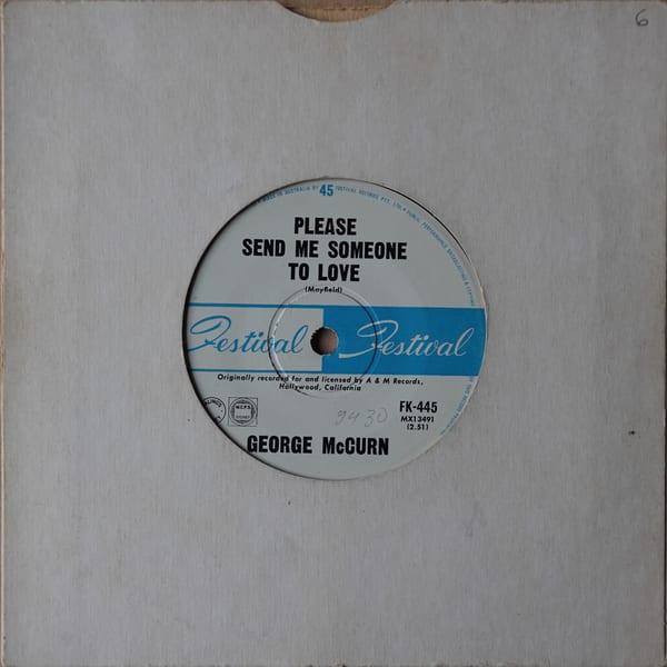 George McCurn – Pleae Send Me Someone To Love vinyl cover