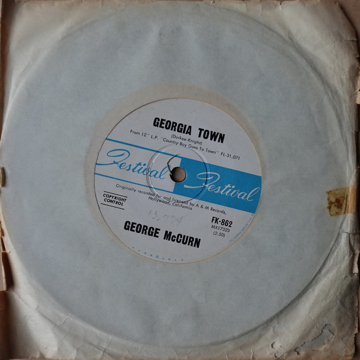 George McCurn – As Tears Go By vinyl cover