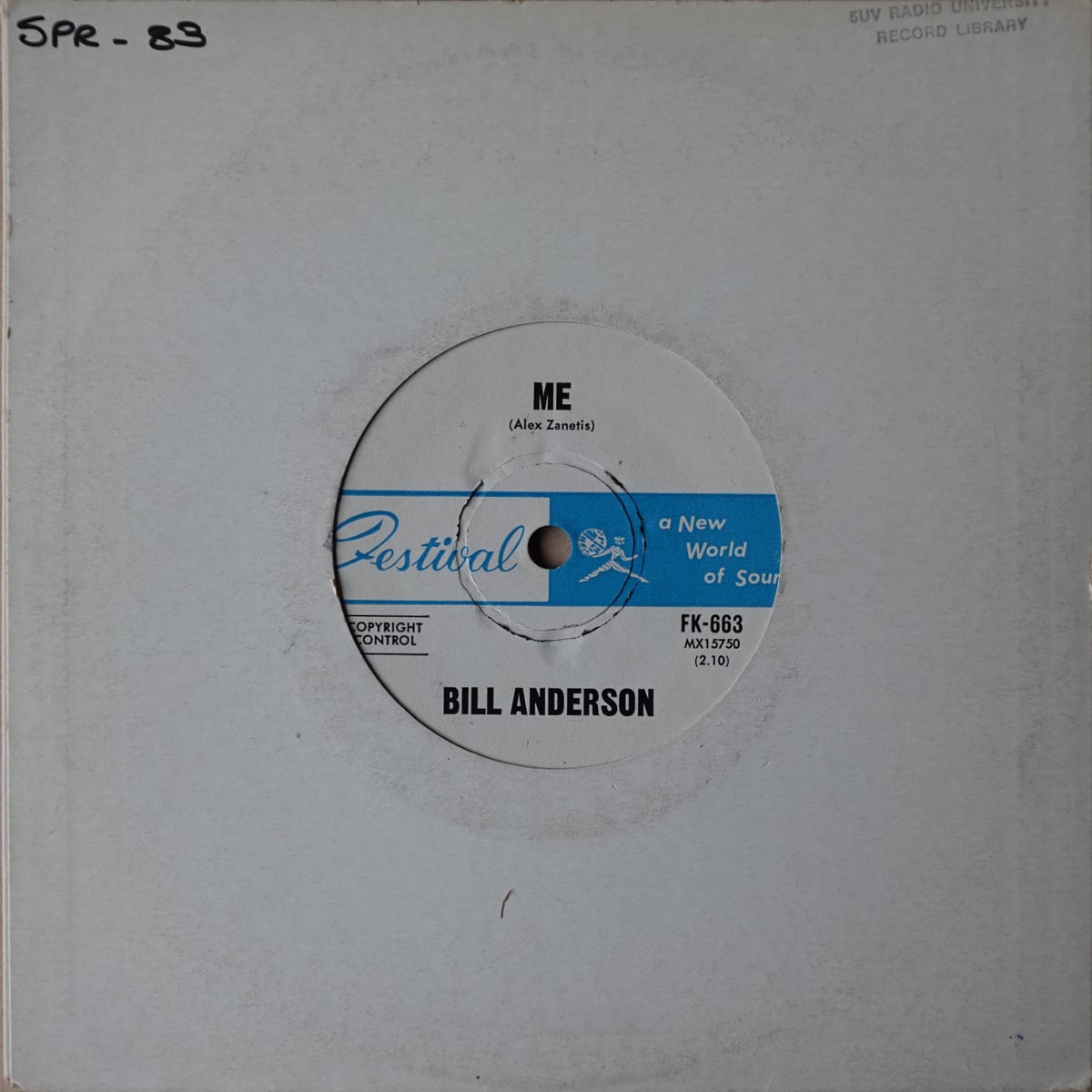 Bill Anderson – Me / Cincinnati, Ohio vinyl cover