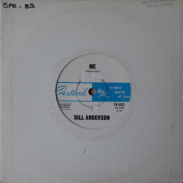 Bill Anderson – Me / Cincinnati, Ohio vinyl cover