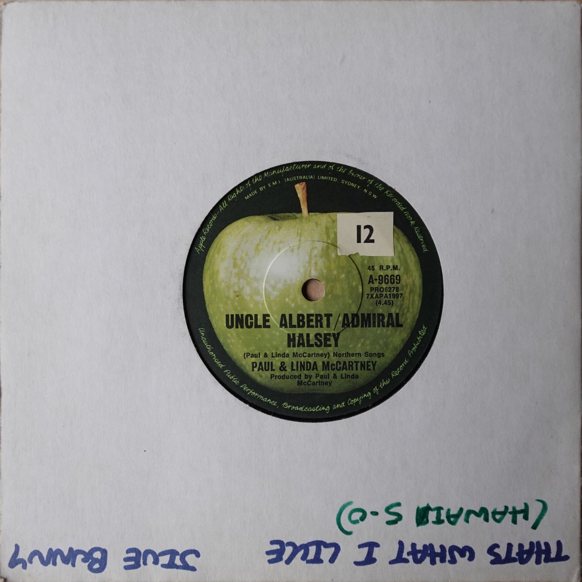 Paul & Linda McCartney – Uncle Albert / Admiral Halsey vinyl cover