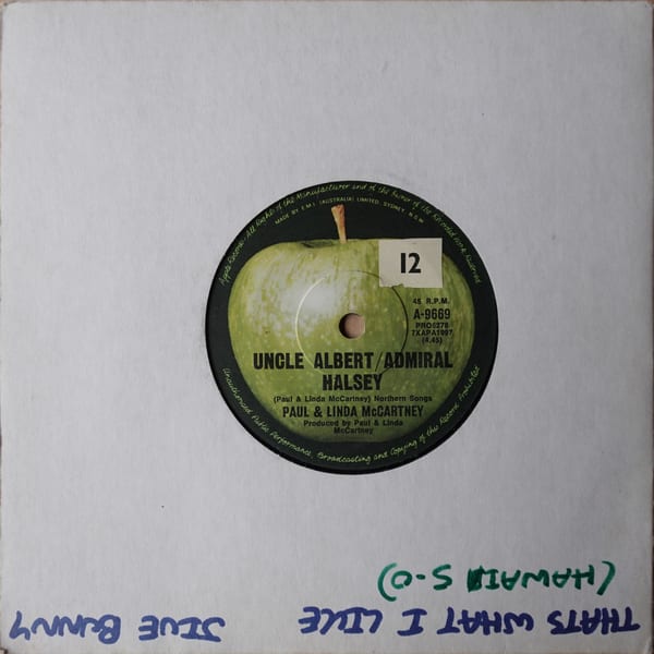 Paul & Linda McCartney – Uncle Albert / Admiral Halsey vinyl cover