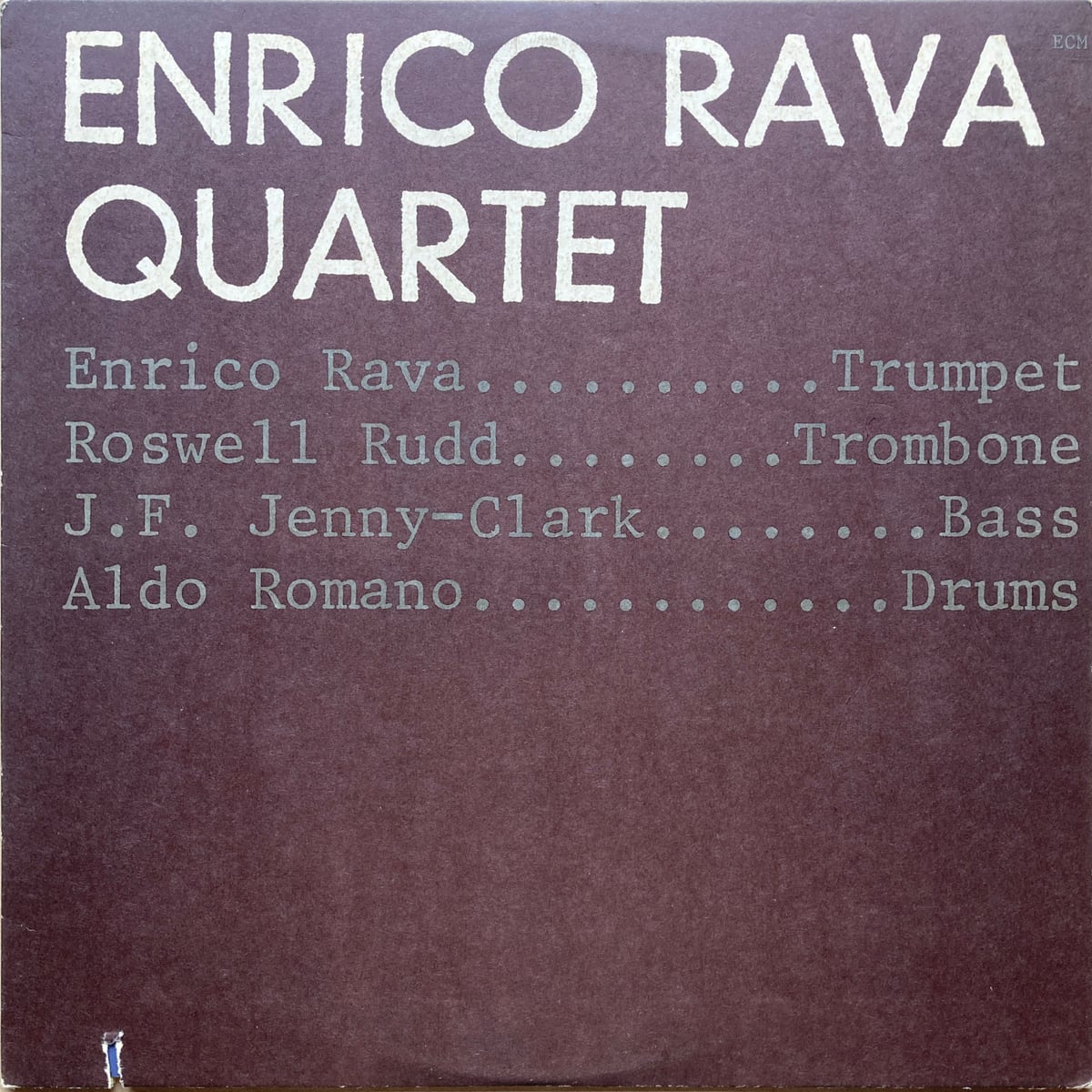 Enrico Rava Quartet – Enrico Rava Quartet vinyl cover