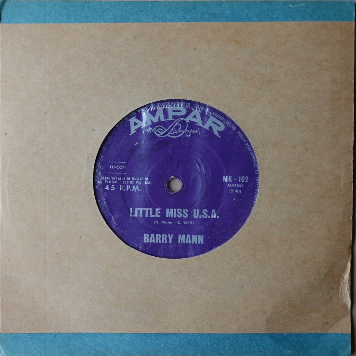 Barry Mann – Little Miss U.S.A. vinyl cover