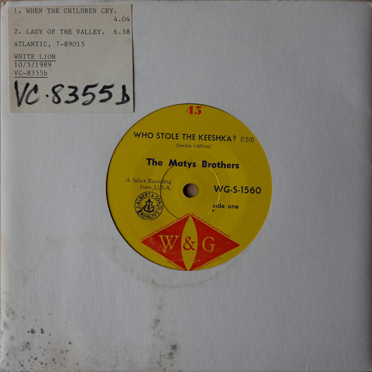 The Matys Brothers – Who Stole The Keeska? / Portki vinyl cover