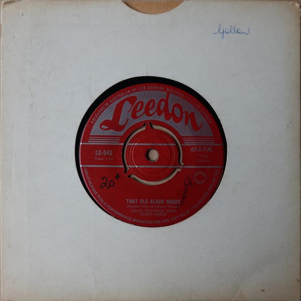 Dean Norman, Terri Greer, The Teentones – That Old Black Magic vinyl cover