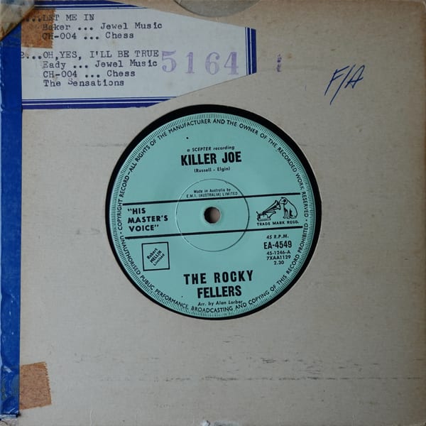 The Rocky Fellers – Killer Joe / Lonely Teardrops vinyl cover