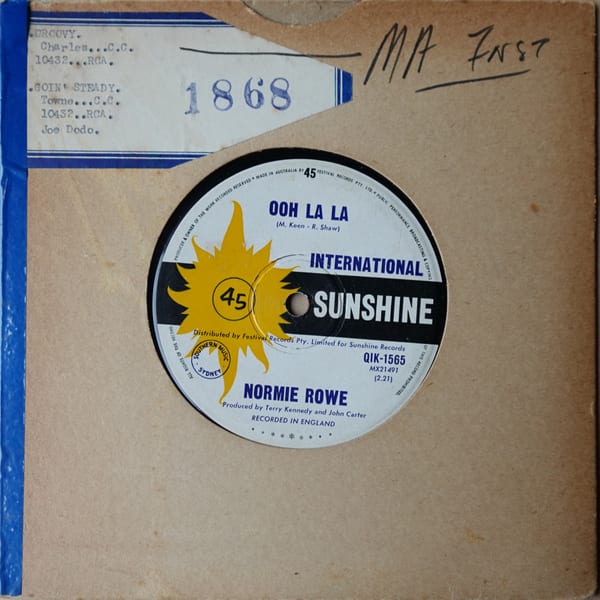 Normie Rowe – Ooh La La vinyl cover