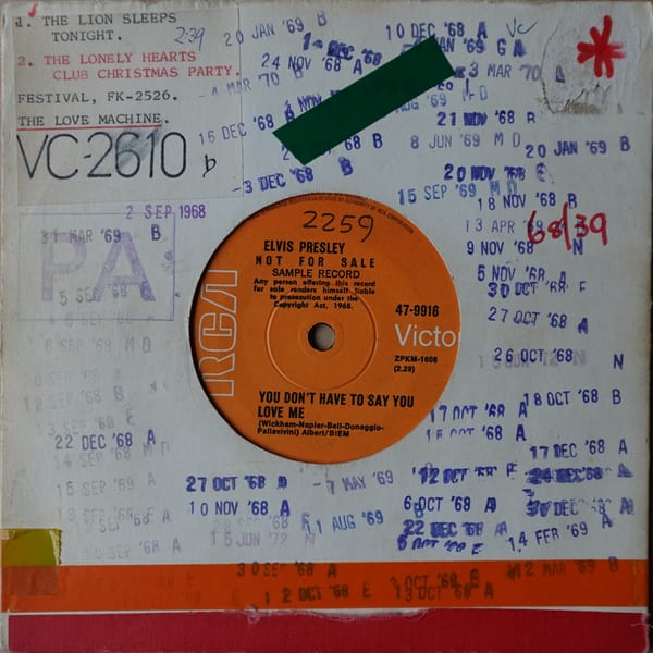 Elvis Presley – You Don't Have To Say You Love Me / Patch It Up vinyl cover