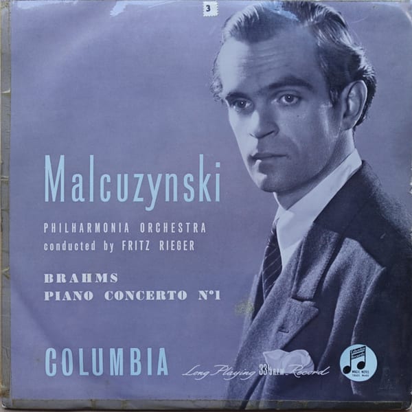 Witold Malcuzynsky, Philharmonia Orchestra, Fritz Rieger, Johannes Brahms – Piano Concerto N° 1 vinyl cover