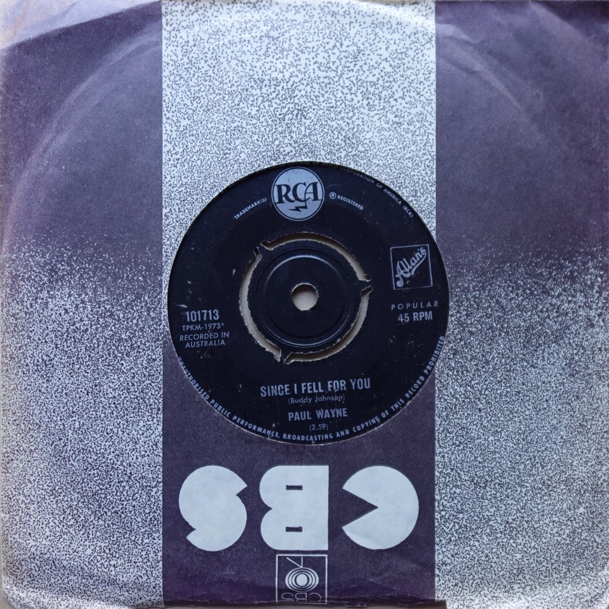 Paul Wayne – Since I Fell For You vinyl cover