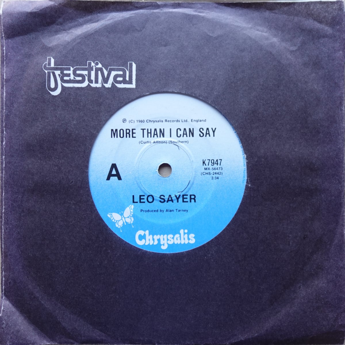 Leo Sayer – More Than I Can Say vinyl cover