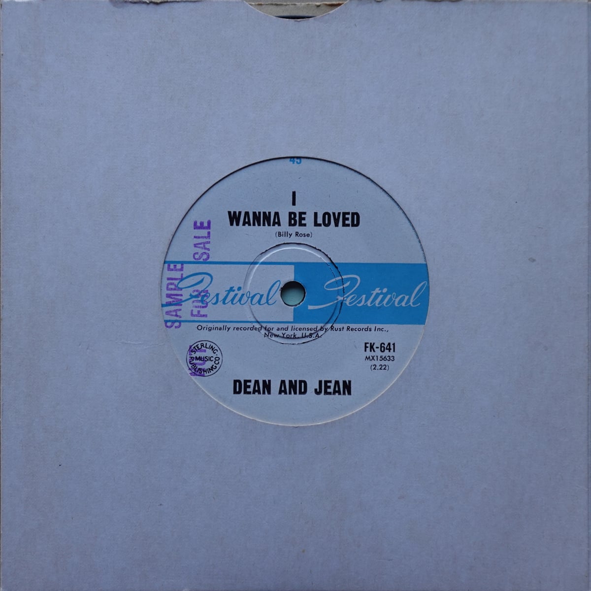 Dean & Jean – I Wanna Be Loved / Thread Your Needle vinyl cover