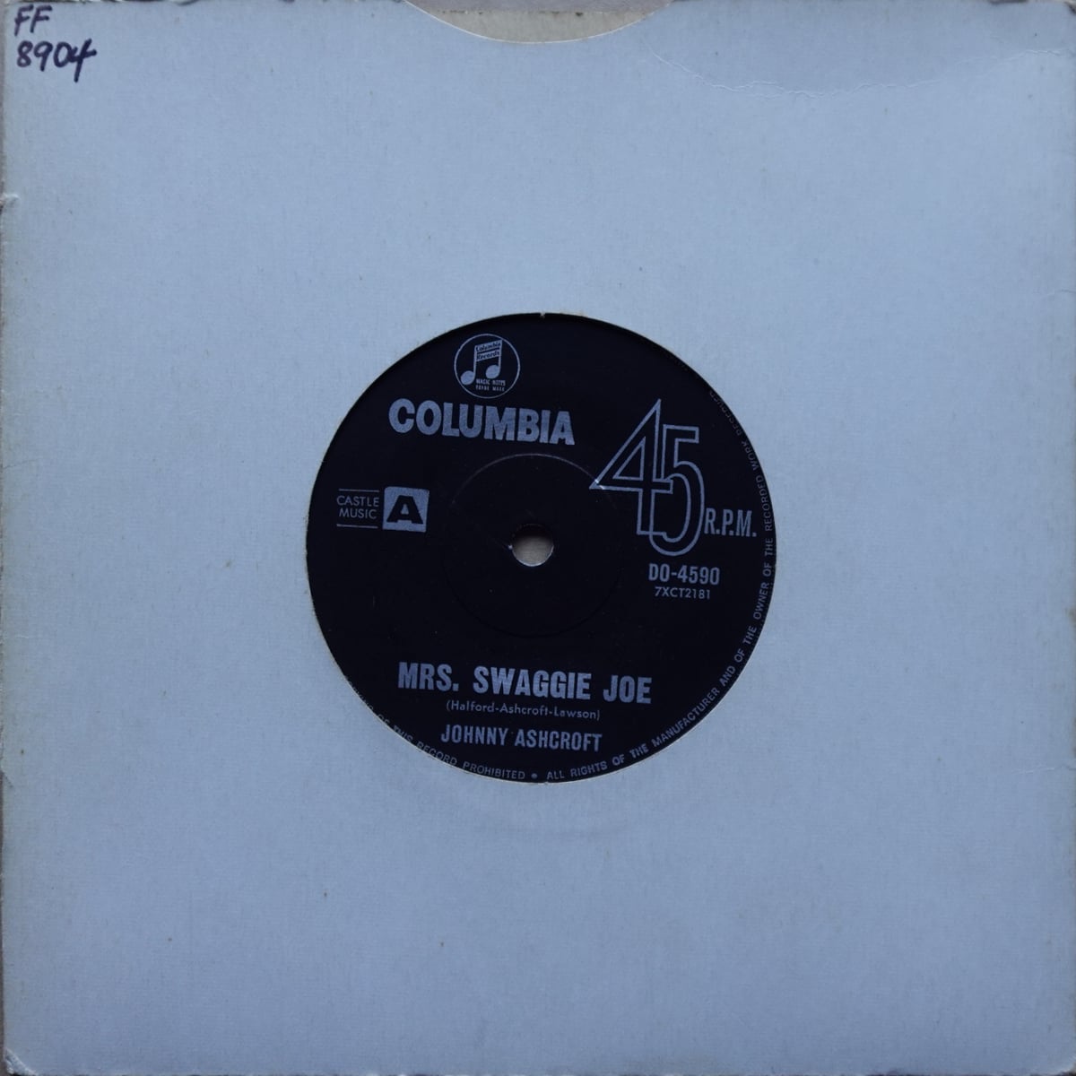Johnny Ashcroft – Mrs. Swaggie Joe / Bushfire vinyl cover