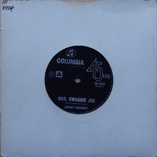 Johnny Ashcroft – Mrs. Swaggie Joe / Bushfire vinyl cover