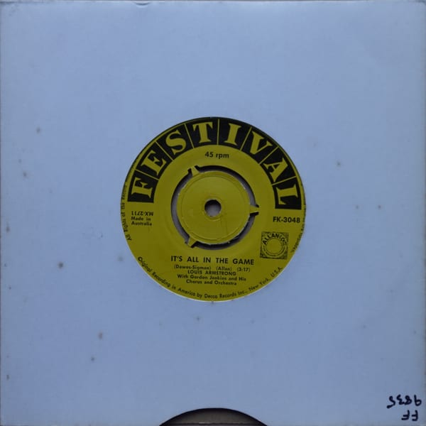 Louis Armstrong, Gordon Jenkins And His Orchestra – It's All In The Game vinyl cover