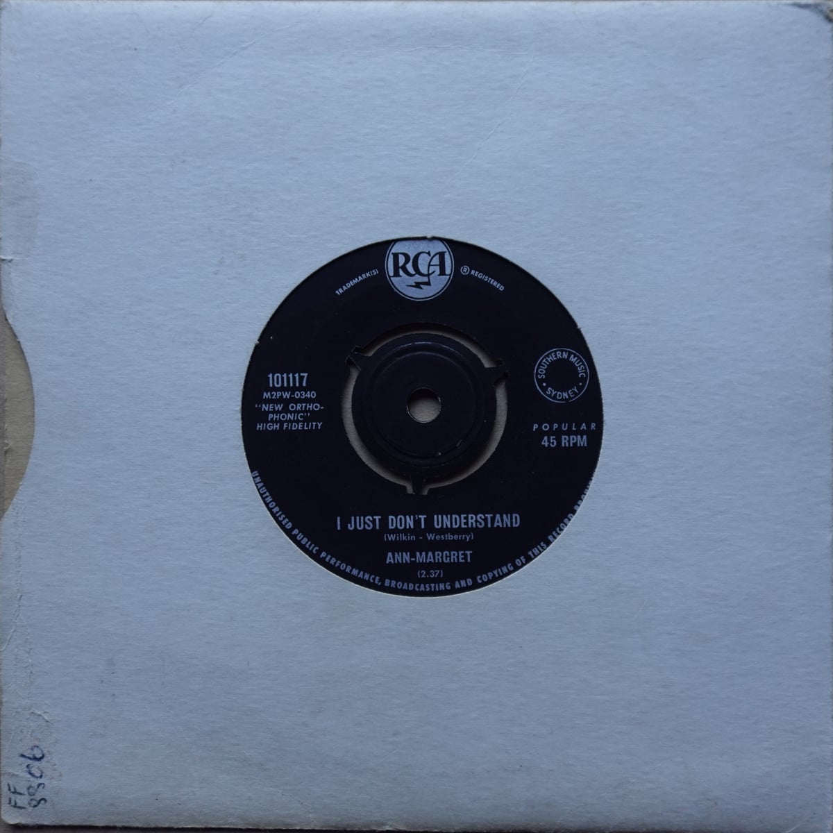 Ann Margret – I Just Don't Understand vinyl cover