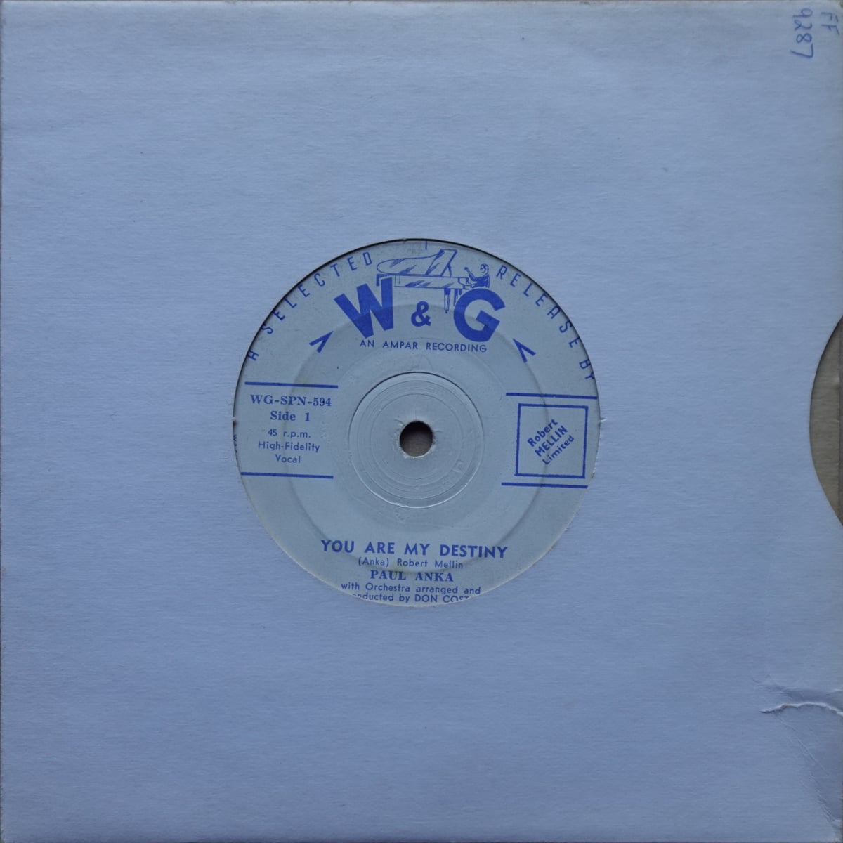 Paul Anka – You Are My Destiny vinyl cover