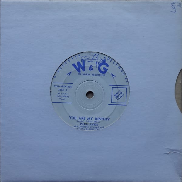 Paul Anka – You Are My Destiny vinyl cover