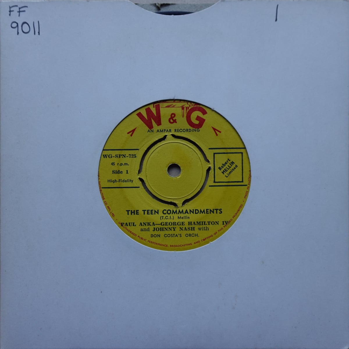 Paul Anka, George Hamilton IV, Johnny Nash – The Teen Commandments vinyl cover