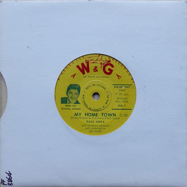 Paul Anka – My Home Town vinyl cover