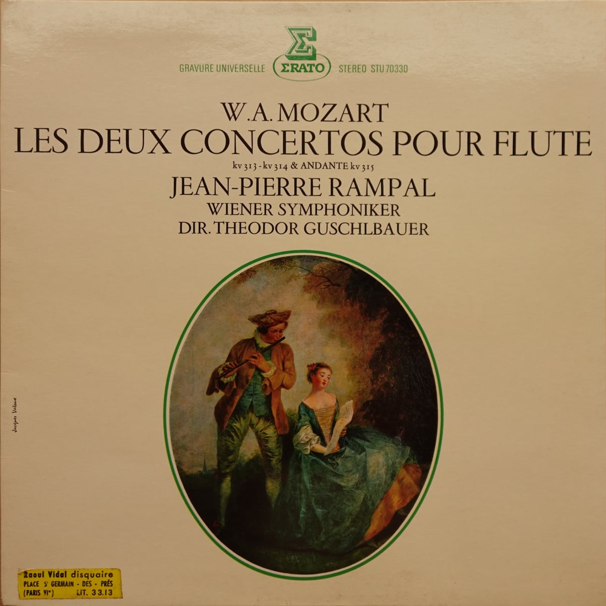 Wolfgang Amadeus Mozart, Jean-Pierre Rampal, Wiener Symphoniker, Theodor Guschlbauer – Les Deux Concertos Pour Flute vinyl cover