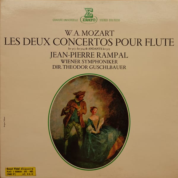 Wolfgang Amadeus Mozart, Jean-Pierre Rampal, Wiener Symphoniker, Theodor Guschlbauer – Les Deux Concertos Pour Flute vinyl cover