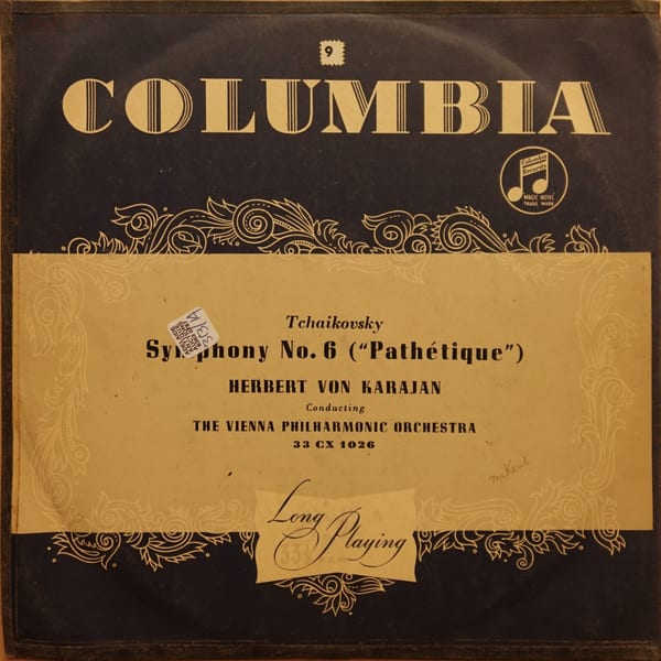 Pyotr Ilyich Tchaikovsky, Herbert von Karajan, Wiener Philharmoniker – Symphony No. 6 ("Pathétique") vinyl cover