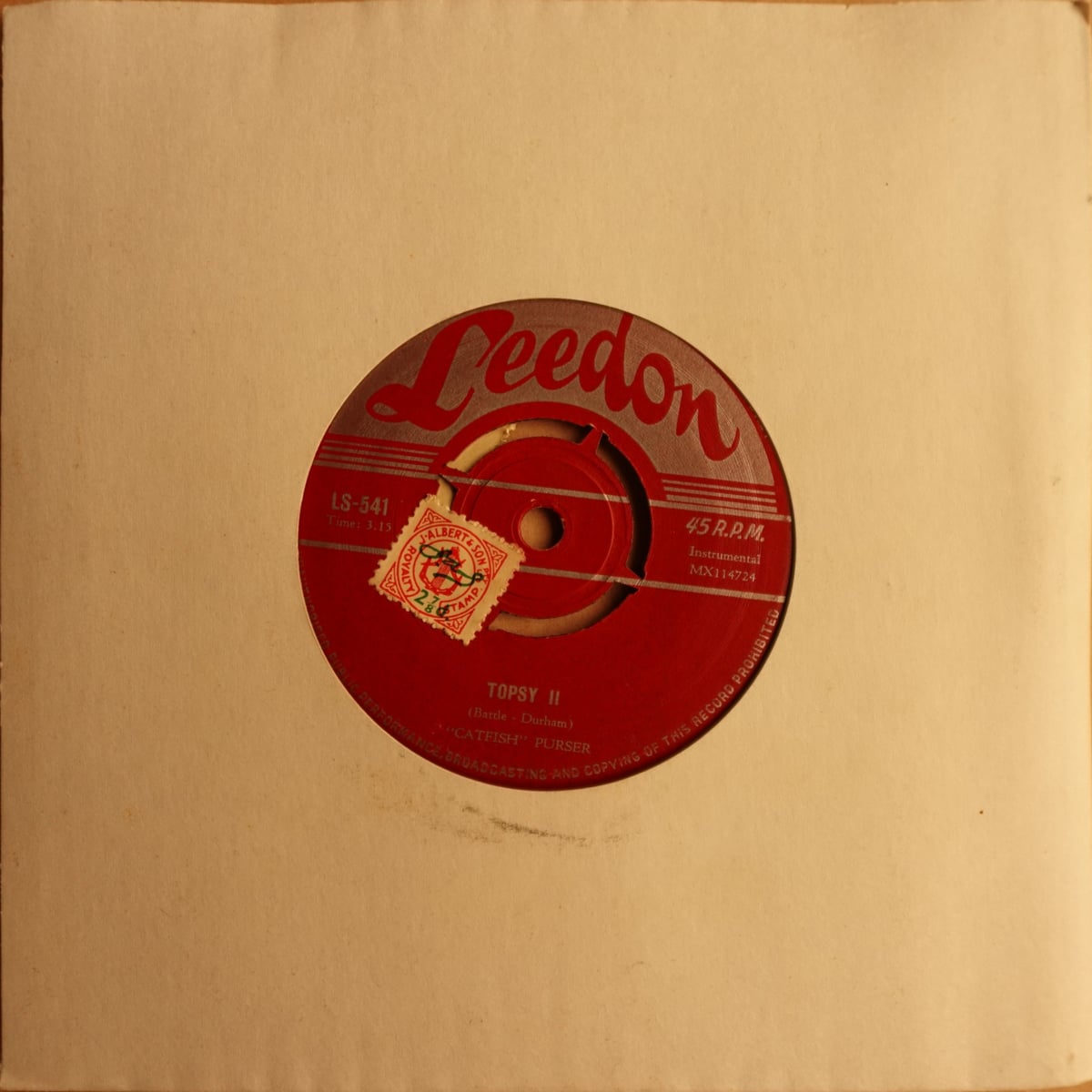 "Catfish" Purser – Topsy vinyl cover