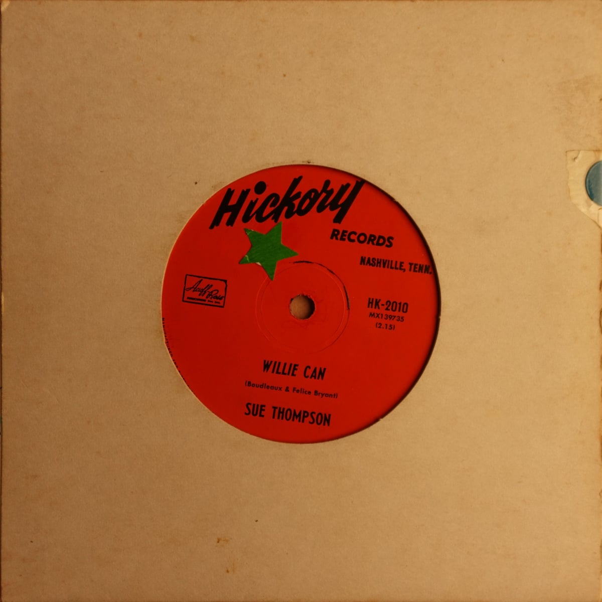 Sue Thompson – Willie Can vinyl cover