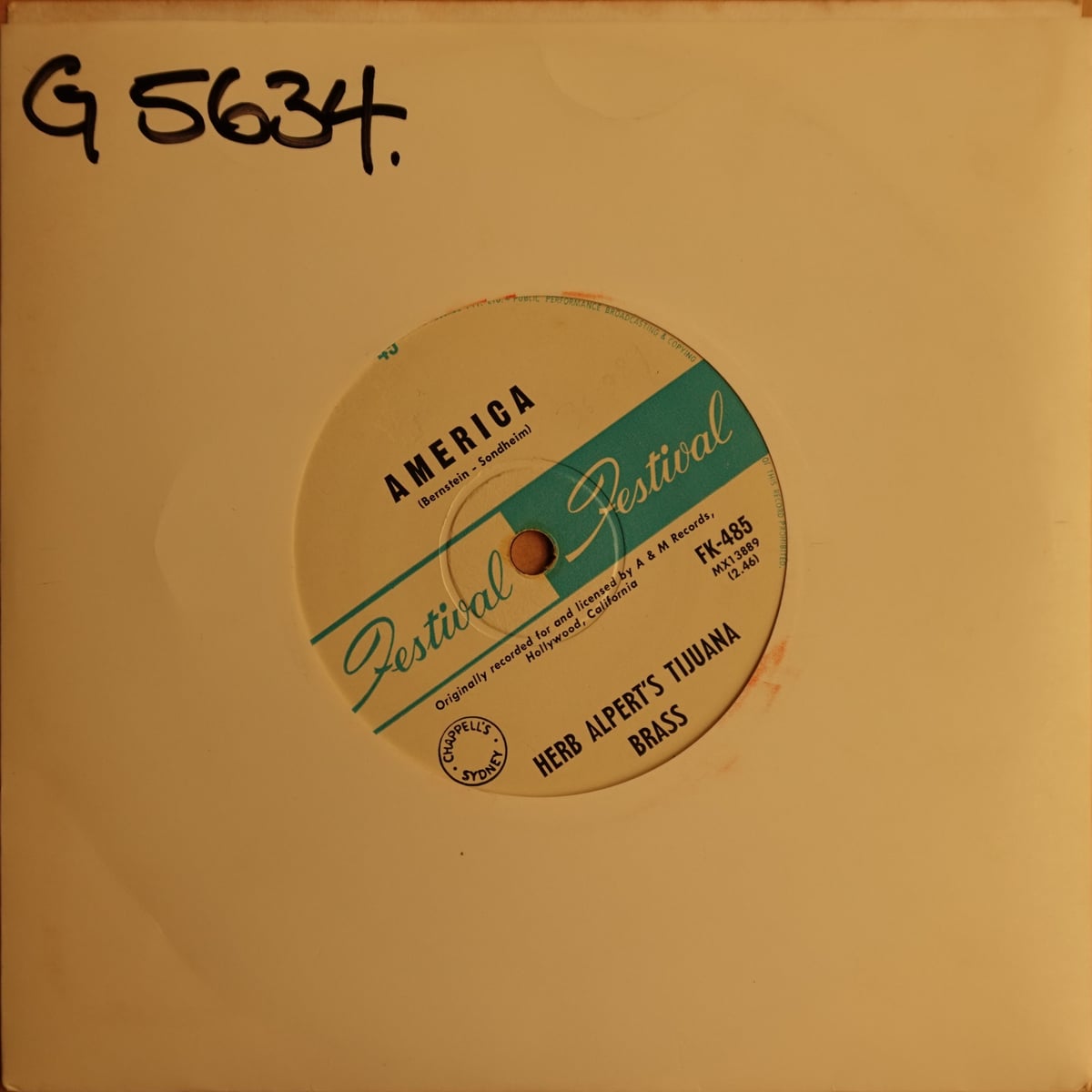 Herb Alpert & The Tijuana Brass – Spanish Harlem / America vinyl cover