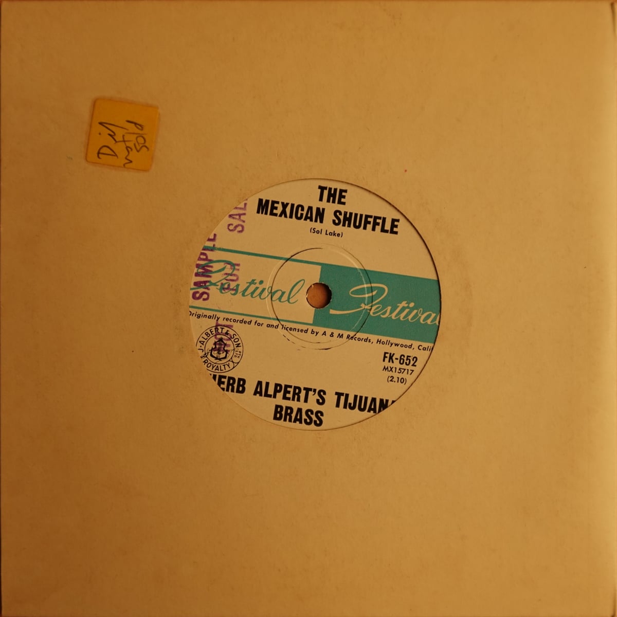 Herb Alpert & The Tijuana Brass – Mexican Shuffle / Numero Cinco vinyl cover