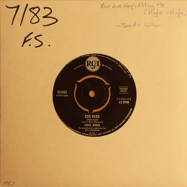 Paul Anka – Eso Beso (That Kiss) / Give Me Back My Heart vinyl cover
