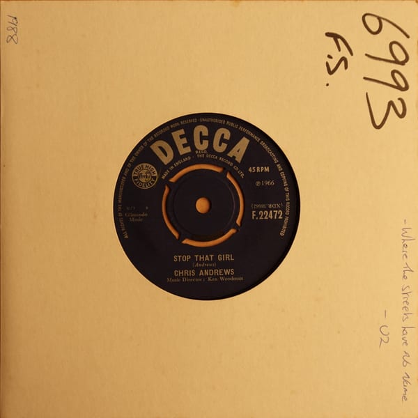 Chris Andrews – Stop That Girl vinyl cover