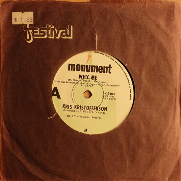 Kris Kristofferson – Why Me / Help Me vinyl cover