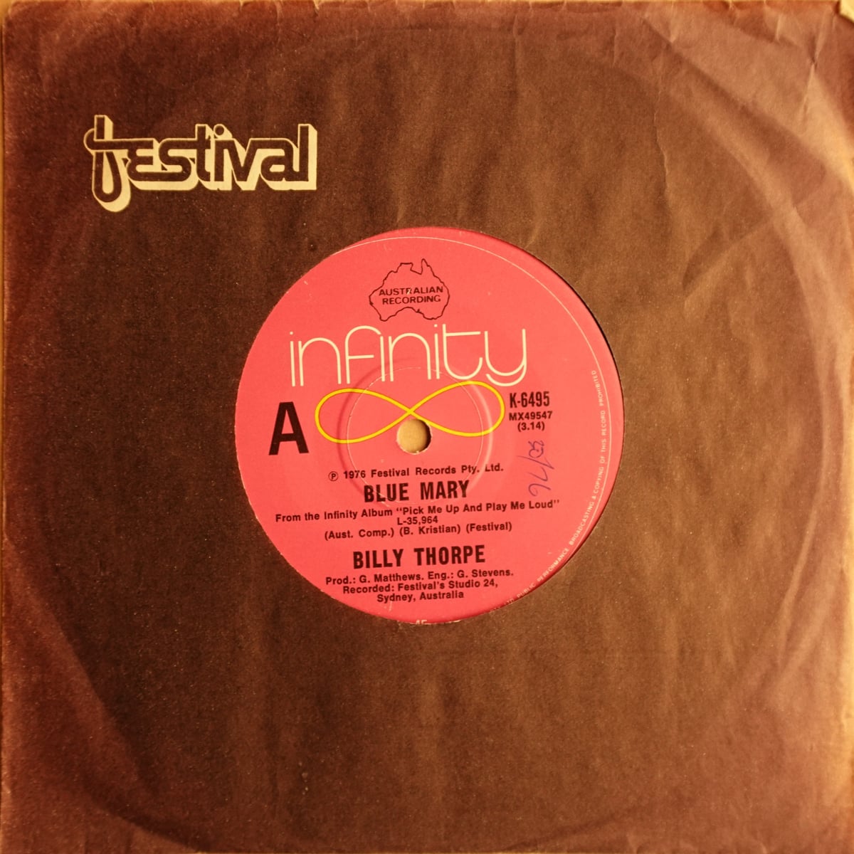 Billy Thorpe – Blue Mary vinyl cover