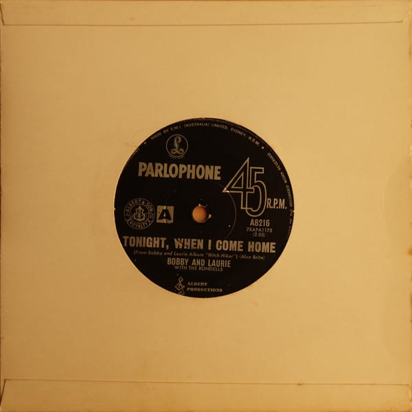 Bobby And Laurie, The Rondells – Tonight, When I Come Home vinyl cover