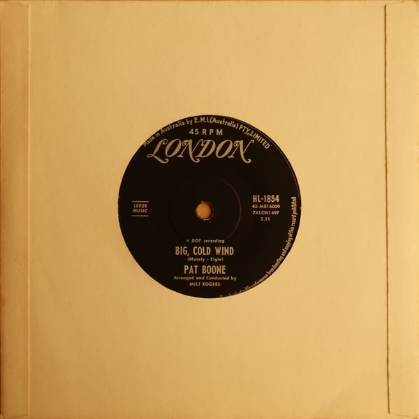 Pat Boone – That's My Desire / Big Cold Wind vinyl cover