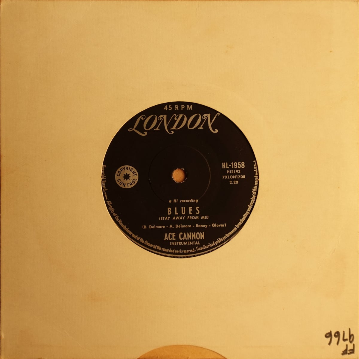 Ace Cannon – Blues In My Heart vinyl cover
