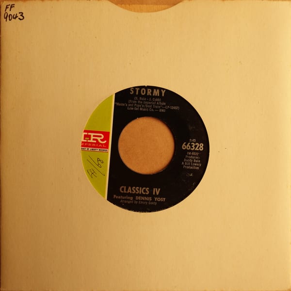 The Classics IV, Dennis Yost – Stormy / 24 Hours Of Loneliness vinyl cover