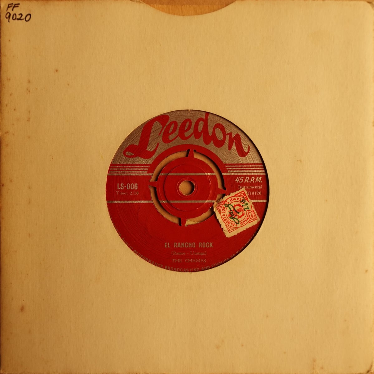 The Champs – El Rancho Rock / Midnighter vinyl cover