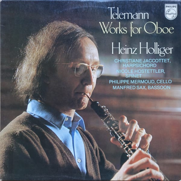 Georg Philipp Telemann, Heinz Holliger – Works For Oboe vinyl cover