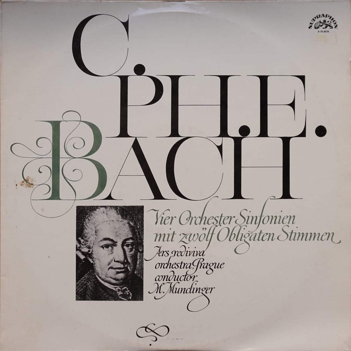 Carl Philipp Emanuel Bach, Ars Rediviva Ensemble, Milan Munclinger – Vier Orchester Sinfonien Mit Zwölf Obligaten Stimmen vinyl cover