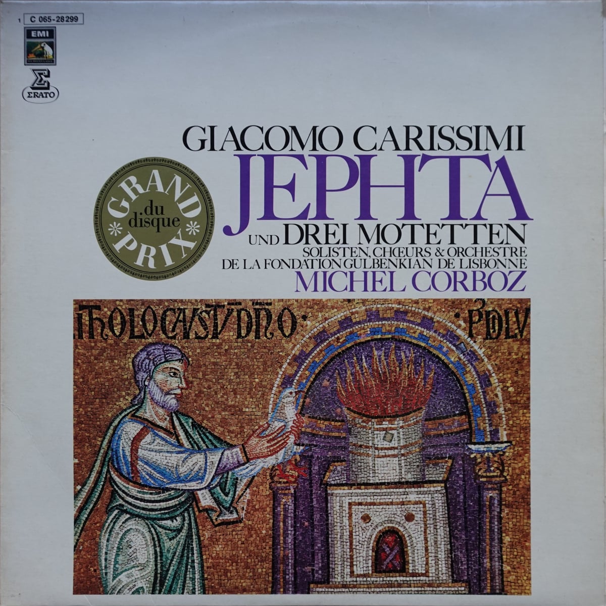 Giacomo Carissimi, Gulbenkian Orchestra, Michel Corboz – Jephta Und Drei Motetten vinyl cover